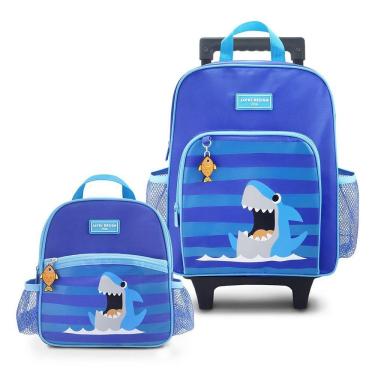 Imagem de Conjunto De Mochila Com Rodinhas E Lancheira Térmica Infantil 4750ml Azul
