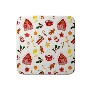 Imagem de Ladrilho Decorativo de Cerâmica Natalino Estampa Artesanal Aconchegante