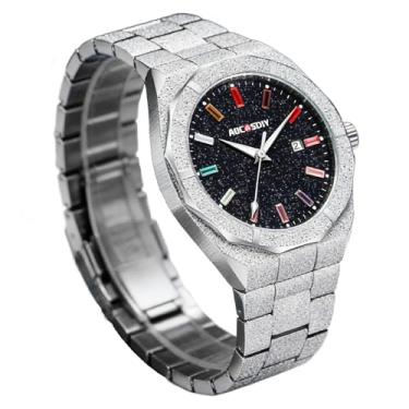 Imagem de DAXIAOYU Relógios masculinos de luxo de aço inoxidável de quartzo relógio masculino data automática com ponteiros luminosos Relogio masculino, Prata