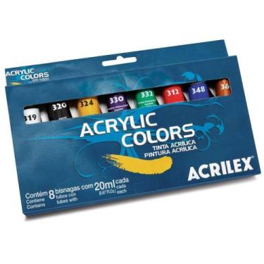 Imagem de Estojo Tinta Acrílica Acrylic Colors Acrilex com 8 Bisnagas 20ml - ACR