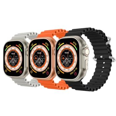 Imagem de Microwear Ultra 3 Mini Smartwatch, Compatível com Android e iOS, Branco, 1,52 Polegadas, Wi-Fi/Bluetooth, Carregamento sem Fio, 160mAh, Retangular