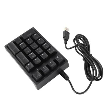 Imagem de KIMISS Teclado Numérico Mecânico K21-21 Teclas Com Fio Com Interruptor Azul e Luz de Fundo LED Colorida, Mini Teclado Numérico USB para Laptop, PC e Computador