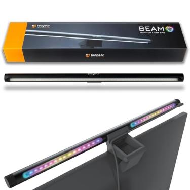 Imagem de Tecgear Barra de luz de monitor de feixe, barra de luz LED para cuidados com os olhos, e-reading, lâmpada de mesa LED com regulação automática, controle de toque, sem brilho da tela, economia de