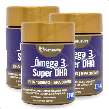 Imagem de Kit 3und. 180 cáps Ômega 3 SUPER DHA 1.500mg Selo IFOS Concentrado