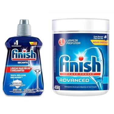 Imagem de Kit Finish Lava-Louças Em Pó Advanced 450G + Secante e Abrilhantador para Lava-Louças Finish Secante 250ml