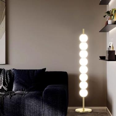 Imagem de Luminária de chão LED criativa 3000-6500K, luminária de pé moderna e minimalista, luminária vertical em metal polido, luminária alta que cria um ambiente aconchegante, luminária de chão LED