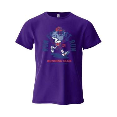 Imagem de Camiseta Gráfica Oversized De Algodão Para Corrida Masculina, Tops De 