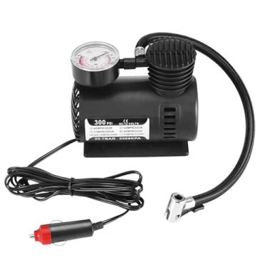 Imagem de ZJchao 300PSI 12V Mini Compressor de Ar Auto Carro Elétrico Pneu Inflador de Ar Bomba Portátil Poderosa Inflação Rápida para Carros Bicicletas Motocicletas Caiaques ABS 130x112x72mm (Preta)