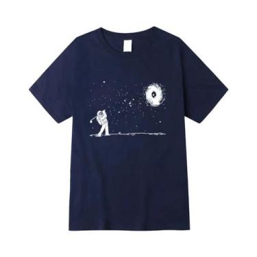 Imagem de Camiseta Masculina De Verão De Algodão Com Estampa Engraçada De Astron