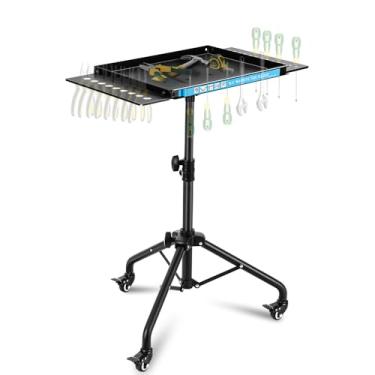 Imagem de 60-90CM Carrinho Auxiliar, Bandeja para Ferramentas, Rodas E Suporte, Equipado com Fita Magnética, Adequado para Oficinas Mecânicas, Armazenamento E Reparo de Ferramentas, para Garagem