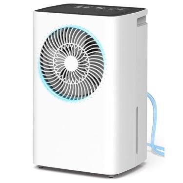 Imagem de Desumidificador de Ar 6L/Dia com Controle Inteligente, Botão de Toque, Temporizador 24H, 2L Tanque, Drenagem Contínua ou Manual, Degelo Automático, Ideal para Casa e Escritório 220V