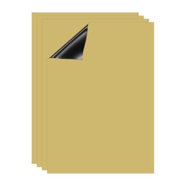 Imagem de PATIKIL Quadro apagável a seco, pacote com 4 ímãs A4, quadro branco, calendário de geladeira, quadro magnético, material de escritório para casa, cozinha, geladeira, mesa, parede, dourado