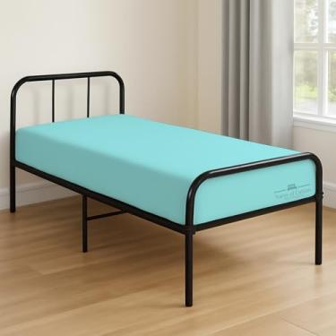 Imagem de Lençol com elástico para berço 63,5 cm x 190,5 cm - 100% algodão egípcio - 1 peça de lençol de baixo tamanho de berço, ajuste confortável para colchão estreito de solteiro/beliche RVs/camas de