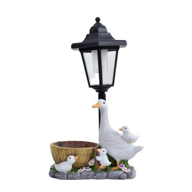 Imagem de Lâmpadas Solares Para Exterior,Figurina de Pato em Resina Resistente aos UV e | Estatuas s de Iluminação para Jardim Exterior | Para Interior Quintal Relvado Caminho Paisagismo Bonsai
