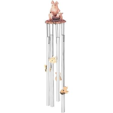 Imagem de ICE ARMOR 58,4 cm de comprimento porco redondo estátua sino de vento escultura ornamento decoração jardim ideias de decoração para inauguração de casa, feriados e aniversários. Ótima adição