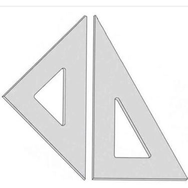 Imagem de Esquadros Acrílico Profissional 45/30 Desenho Técnico 12 cm - INDÚSTRI