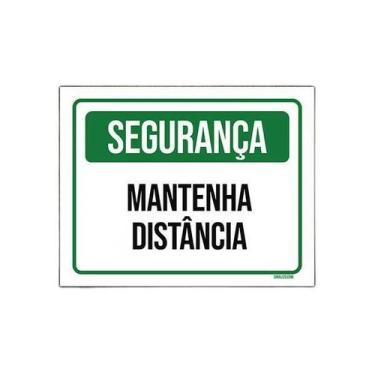 Imagem de Placa De Sinalização - Segurança Mantenha Distância 27X35 - Sinalizo