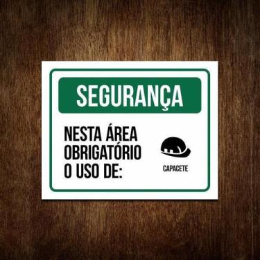 Imagem de Placa De Segurança - Nesta Área Obrigatório Capacete 27X35 - Sinalizo