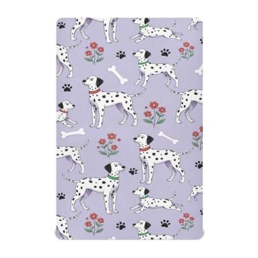 Imagem de SEHANY Lençol de berço de cachorro fofo para meninos e meninas, macio, respirável, elástico, lençol com elástico padrão para bebês de 71 x 132 cm