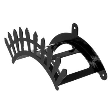 Imagem de Suporte decorativo em aço para mangueira para jardins/pátios, estruturas de aço para montagem na parede, estilo cerca(Preto)