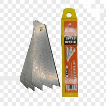 Imagem de Kit 10 Lâminas para Estilete Profissional 18mm Reposição Refil em Aço de Alta Resistência Corte Preciso Durável para Papelão Couro Plástico Marcenaria Oficina Artesanato