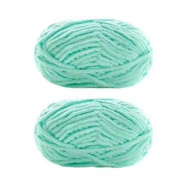 Imagem de Fio De Veludo Grosso 2 Peças 50g Cada Lã Chenille Macia Para Tricô Art