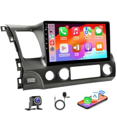 Imagem de Naifay Rádio automotivo Android 12 para Honda Civic 2006 2007 2008 2009 2010 2011, tela sensível ao toque de 10,1 polegadas para Civic com CarPlay Android Auto/Bluetooth/GPS/WiFi/FM/câmera + microfone