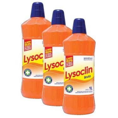 Imagem de kit 3 Desinfetante Lysoclin Bruto Multiuso 1 Litro