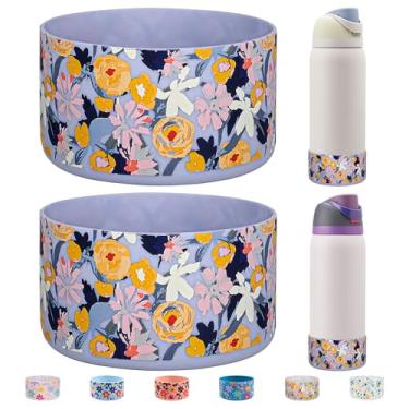 Imagem de HEYSKAY 2 peças de bota de silicone para garrafa de água Owala Flask 1,134 g, capa protetora antiderrapante para Owala Twist, garrafa de água de aço inoxidável FreeSip and Flip sem BPA