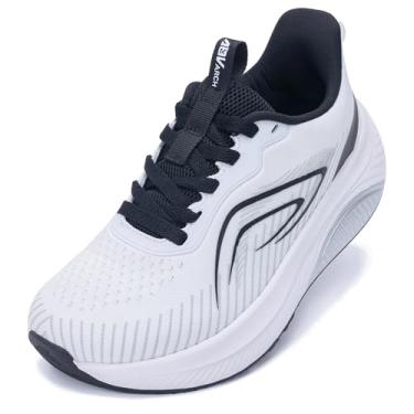 Imagem de IIV Sapatos femininos de bico largo | Sapatos de caminhada com suporte de arco | Tênis ortopédico para joanetes | Fascite plantar, Branco e preto - b, 9.5 Wide