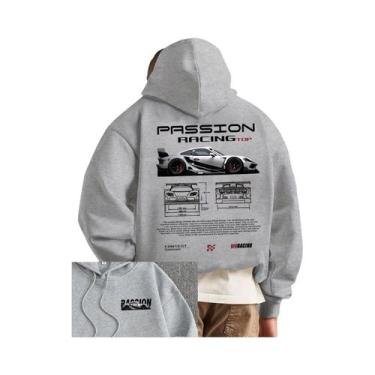 Imagem de Moletom Casual Masculino Com Estampa De Alfabeto, Estilo Streetwear Ha