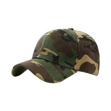 Imagem de Boné De Beisebol Ajustável Unissex Camuflado Verde Militar Anti-UV Par