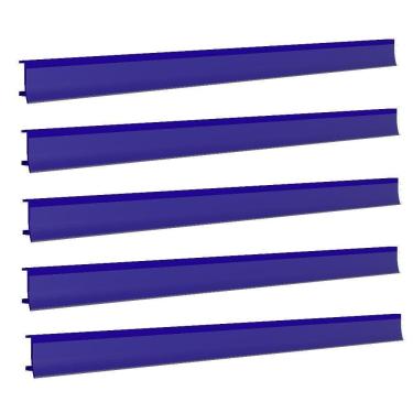 Imagem de Porta Etiqueta Bandeja Gondola Fit 90 Cm Azul Kit Com 15