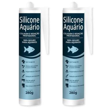 Imagem de Kit 02 Cola Silicone para Aquário Transparente Sem Fungicida