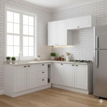 Imagem de Cozinha Compacta de Canto 6 peças Para Pia e Cooktop Sophia/Americana 