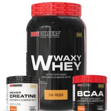 Imagem de Kit Waxy Whey 2kg + BCAA 4,5 100g + Power Creatina 100g  Bodybuilders,