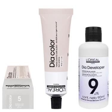 Imagem de Loreal Tonalizante Dia Color 5 Castanho Claro 60g Rev. 9 vol. - Loreal