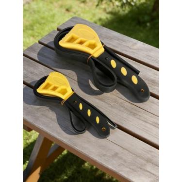 Imagem de 2 peças de chave de borracha com fivela ajustável, adequada para abridores de lata, torneiras, canos, pias, filtros de água