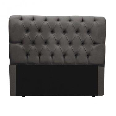 Imagem de Cabeceira King Size Suede Cinza 193cm Estofada Capitone Madrid para cama box