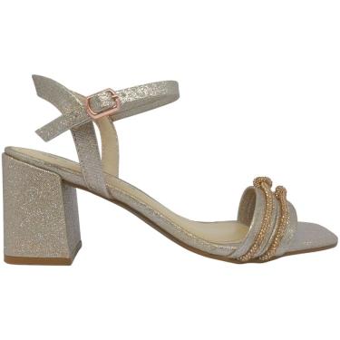 Imagem de Sandália Feminina Casual Social Dia a Dia Passeio Festa com Brilho e Strass Salto Grosso Conforto Ramarim 2534202