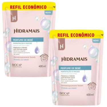 Imagem de Kit 2 Refil Sabonete Gel Perfume De Bebê 400ml Hidramais
