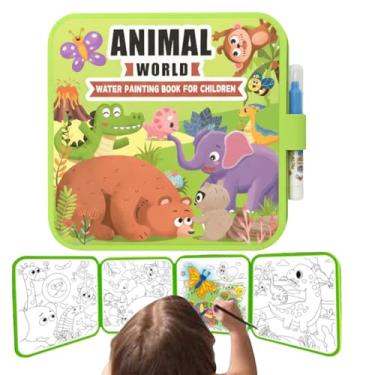 Imagem de Livro de colorir com água – Brinquedo educativo sem bagunça | Livro de pintura mágica | para crianças, meninos, meninas, casa, pré-escola, jardim de infância, viagem, avião, carro, lembrancinhas de