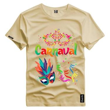 Imagem de Camisa Camiseta Unissex Carnaval Máscara Folia Festa Bloco Pena Decora