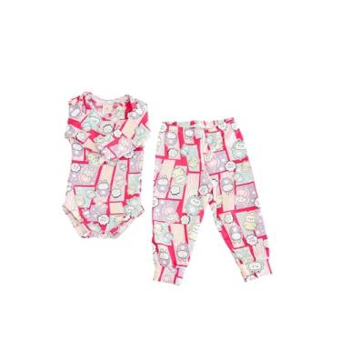 Imagem de Conjunto malha termica Menino,menina manga longa, pijama roupa infantil em soft Petenatti, ideal para o inverno, confortável e aconchegante, TAM. RN a GG