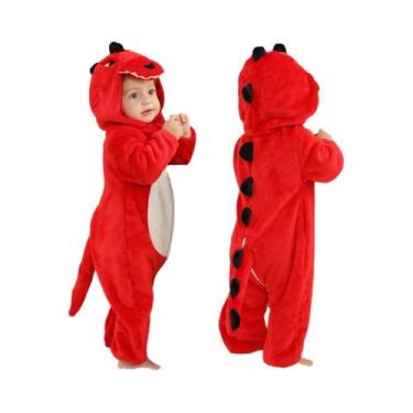 Imagem de Macacão De Inverno Para Bebê Com Capuz De Dinossauro Para Halloween, C