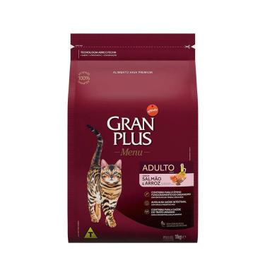 Imagem de Ração pra Gatos Adultos 1kg Salmão e Arroz GranPlus