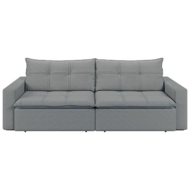 Imagem de Sofá Retrátil E Reclinável Joinville 2,70m Linho Cor Chumbo 2343