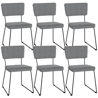 Imagem de Kit 06 Cadeiras Allana L02 Pied Poule