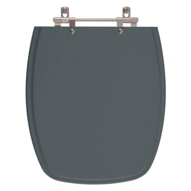 Imagem de Tampa de Privada Poliéster Primula Cinza Escuro Louça Fiori