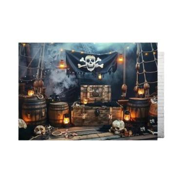 Imagem de Caixa De Tesouro Pirata Retrô Para Meninos, Decoração De Festa De Hall